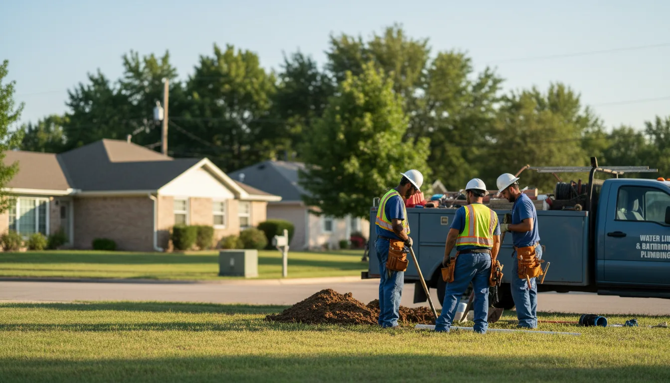 Residential water line and bathroom plumbing service in Victor, IA